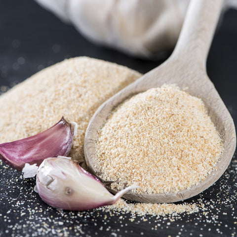 Garlic and powdered garlic used in Villa Cappelli's Easy Italian Collection cooking.